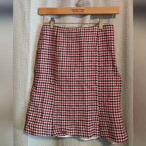 VINTAGE Talbots 96% wool red houndstooth mini skirt size 2P petite